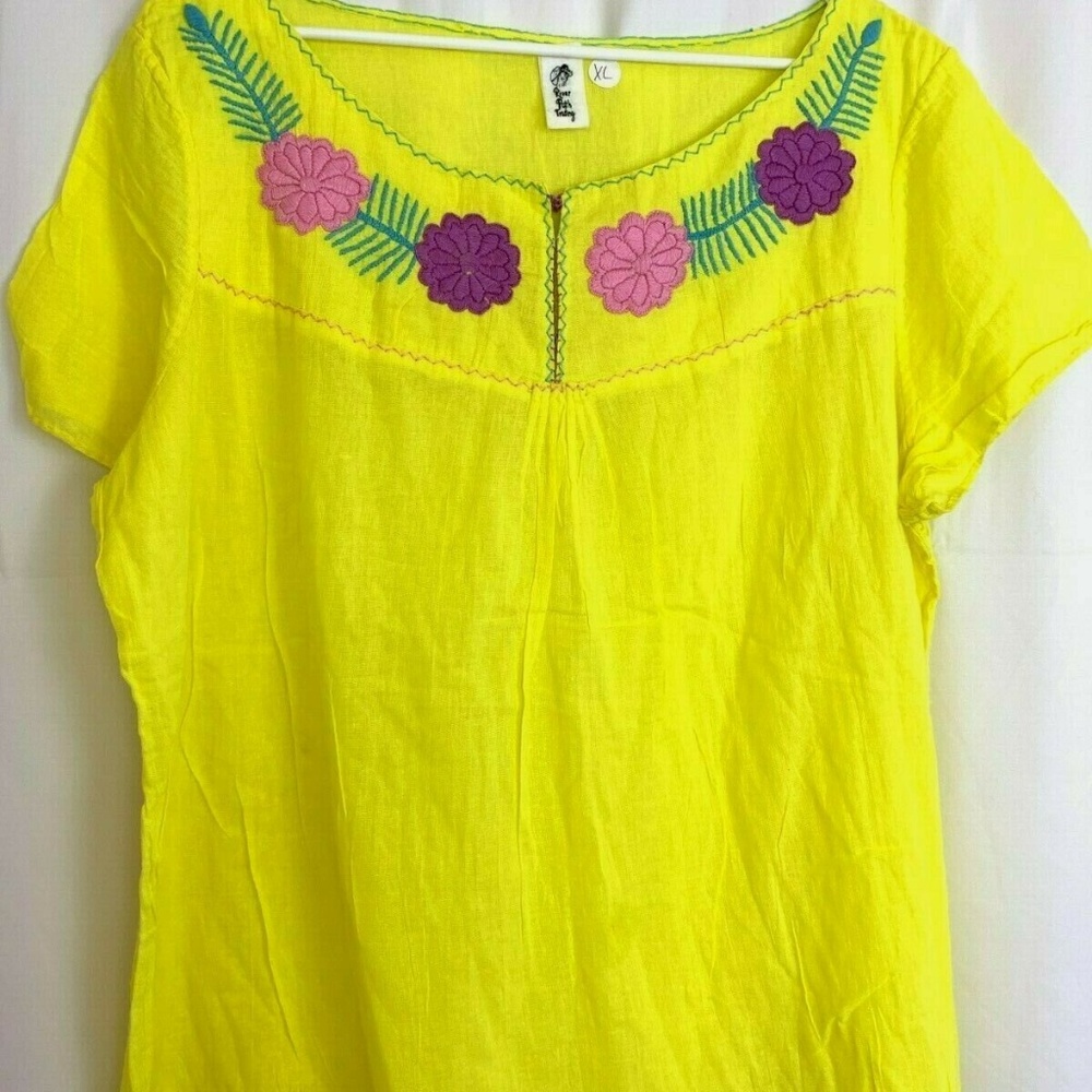 Authentic Mexican Blouse Hand Made Embroidered